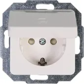 Kopp Milano wandcontactdoos met afdekklep | met randaarde | inbouw | wit
