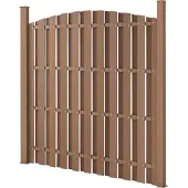 Neu.holz WPC omheining, privacy scherm, windscherm, lamellenomheining, omheining 180x(165-180)cm, rond [nieuw hout]
