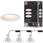 Paulmann inbouwlamp Cymbal 3x6W warmdim IP44 Cymbal, dimbaar, wit / opaal, Woon-/ Eetkamer, Kunststof, Modern