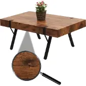 Mendler Salontafel HWC-L54, woonkamertafel, bijzettafel, salontafel, metaal, 43x110x60 cm, donkere wildeik
