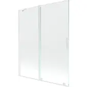 Mexen Velar badwand 2-delig schuifbaar 140 x 150 , transparant, wit - 896-140-000-01-20