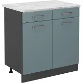 Vicco R-Line Keukenonderkast – 80 cm WB Marmer Blauw-grijs