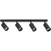 EDO Plafondspot 4x GU10 incl. fitting (Zwart, IP20, 10cm hoog)