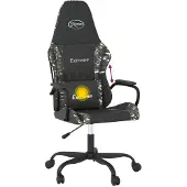 vidaXL Massage gamestoel kunstleer zwart en camouflage