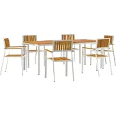 vidaXL Buiten Eettafel Set 7 st 200 x 90 x 75 cm