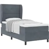 vidaXL Boxspring bed met hoofdeinde Donkergrijs 200 x 100 cm Fluweel