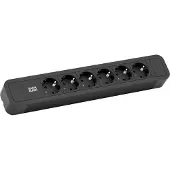 Bachmann PRIMO2 stekkerdoos 6-voudig geaard, aluminium, zwart, 2 m