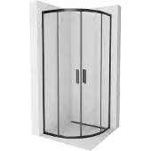 Mexen Rio halfronde douchecabine 80 x 80 , transparant, zwart - 863-080-080-70-00