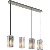 Globo Lighting - hanglamp - CAYDEN - staal - glas - grote eettafellamp - E27 - 15747-4H