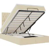 vidaXL Ottoman bed met matras 120x200cm stof crèmekleurig