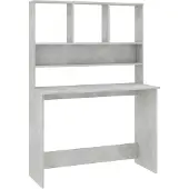 vidaXL Bureau met schappen 110x45x157 cm bewerkt hout betongrijs