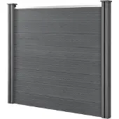 Neu.holz HKC Schuttingpaneel met palen grijs 165x162 cm