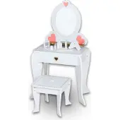 Rijoka Houten Kaptafel Make up Dresser met Krukje en Spiegel
