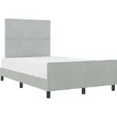 vidaXL Boxspring bed met hoofdeinde Lichtgrijs 120 x 200 cm Fluweel