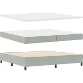 vidaXL Boxspring bed met hoofdeinde Lichtgrijs 200 x 200 cm Fluweel