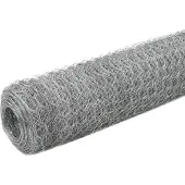 vidaXL Kippengaas 25x1,5 m gegalvaniseerd staal zilverkleurig