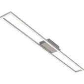 Briloner LED-plafondlamp Frame, dimbaar, alu / grijs / zink, Woon-/ Eetkamer, metaal, Modern, LED plafondlamp