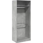 vidaXL Kledingkast 80x50x200 cm bewerkt hout betongrijs