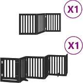 vidaXL Hondenhek inklapbaar 9 panelen 450 cm populierenhout zwart
