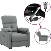 vidaXL Fauteuil elektrisch verstelbaar stof donkergrijs