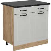Vicco Keukenonderkast R-Line Wit Landhuis 80 cm , WB Antraciet, Model 53795