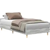 vidaXL Bedframe zonder matras 75x190 cm spaanplaat grijs Sonoma