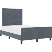 vidaXL Boxspring bed met hoofdeinde Donkergrijs 120 x 200 cm Fluweel
