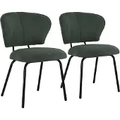 Happy Garden Set van 2 NILSA groene ribfluwelen stoelen