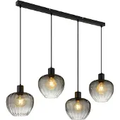 Nowa - hanglamp - TOY - zwart - glas - grote eettafellamp - E27 - 30140408