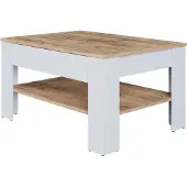 Vicco Milan Salontafel – 92.2 x 65 cm Eik wit/goud