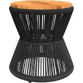 vidaXL Salontafel met draad Ø 45x44 cm massief acaciahout