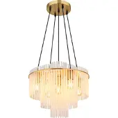 Globo Hanglamp Ø 50cm Gorley Goud Met Witte Glas Staafjes