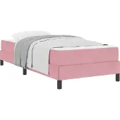 vidaXL Boxspring bed met matras Roze 90 x 200 cm Stof