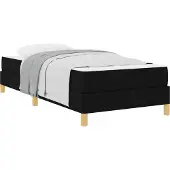 vidaXL Boxspring bed met matras Zwart 90 x 200 cm Stof
