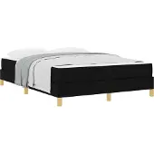 vidaXL Boxspring bed met matras Zwart 160 x 200 cm Stof