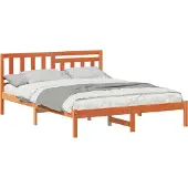 vidaXL Bedframe Wasbruin 160 x 200 cm Massief grenenhout