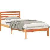 vidaXL Bedframe met hoofdeinde Wasbruin 80 x 210 cm Massief grenenhout