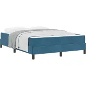 vidaXL Boxspring bed met matras Donkerblauw 140 x 200 cm Stof
