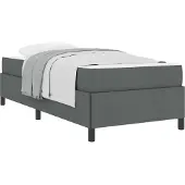 vidaXL Boxspring bed Donkergrijs 90 x 200 cm Stof
