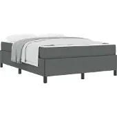 vidaXL Boxspring bed Donkergrijs 140 x 200 cm Stof