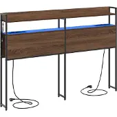 vidaXL Opberghoofdbord bruin eikenkleur Bewerkt hout