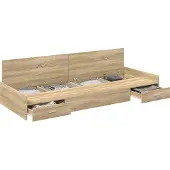 vidaXL Bedframe met lade Sonoma Eik 90 x 190 cm Bewerkt hout