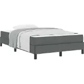 vidaXL Boxspring bed Donkergrijs 120 x 200 cm Stof