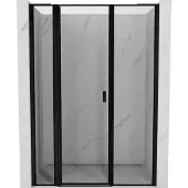 Mexen Mist L douchedeur scharnierend links 145 , zwarte omlijsting, zwart - 8A4L-145-001-70-70-L