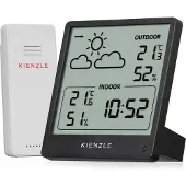 KIENZLE Weerstation - Slim Weerstation - Thermo-, Hygrometer - Vierkant - Zwart