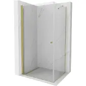 Mexen Pretoria scharnierende douchecabine 70 x 100 , transparant, goud - 852-070-100-50-00