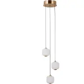 ITALUX Ganti PND-34362-3-HBR-OPAL: Gouden LED hanglamp met opalglas