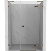Mexen Lunar L draaiende douchedeur rechtshandig 120 , transparant, roze goud - 834SL-120-050-60-00-P
