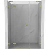 Mexen Lunar douchedeur scharnierend links 160 , transparant, goud geborsteld - 834S-160-050-55-00-L
