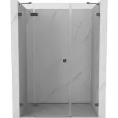 Mexen Lunar douchedeur scharnierend links 120 , transparant, geweer metaal - 834S-120-050-95-00-L